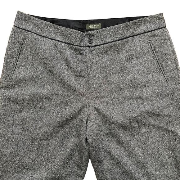 VTG EDDIE BAUER Blakely Fit Wide Leg Bootcut Wool Pants in Gray SZ 14 - Picture 2 of 9